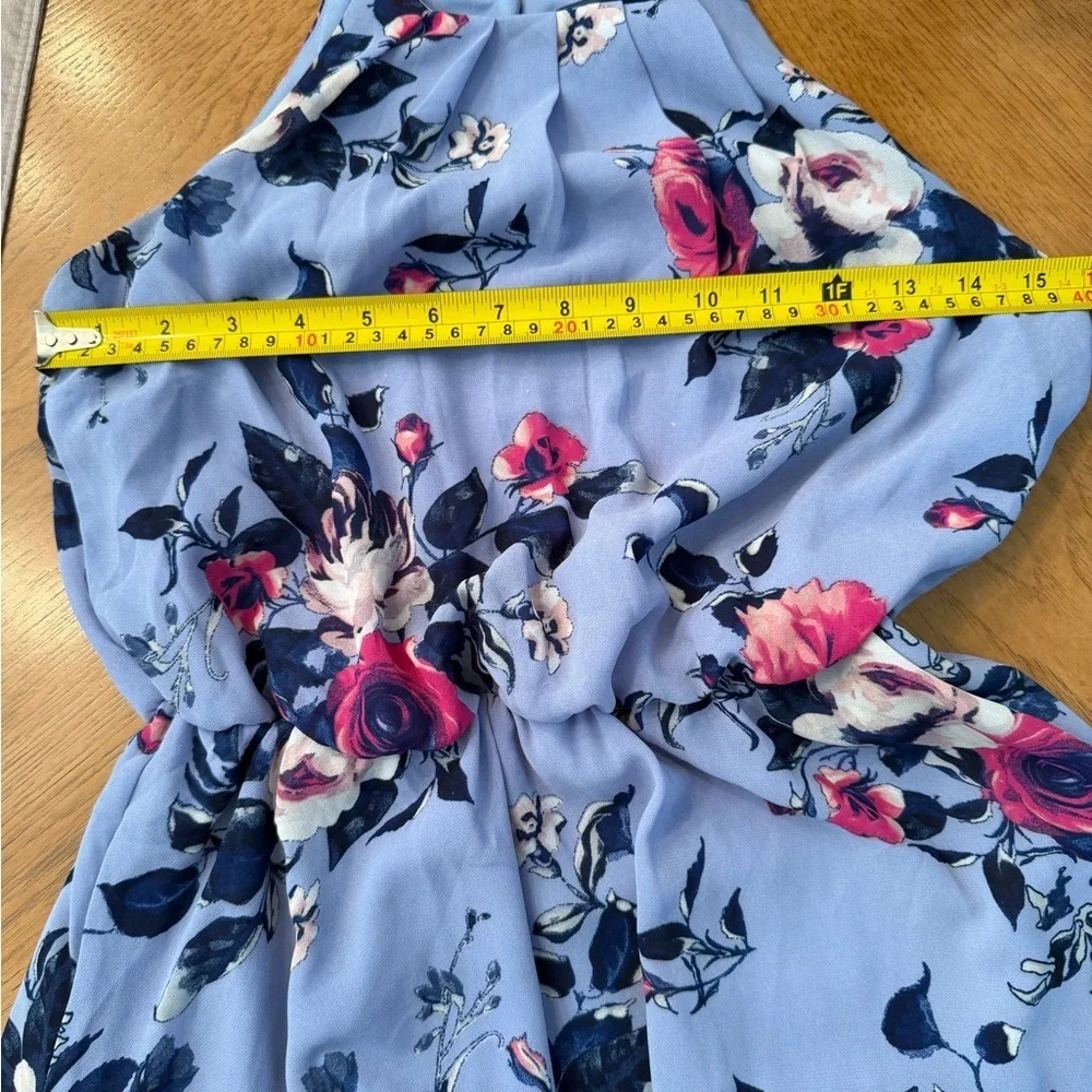 Blue Rain Floral Kids Mini Dress in Blue and Pink